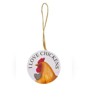 *I Love Farm Animal Round Ornament, Chickens